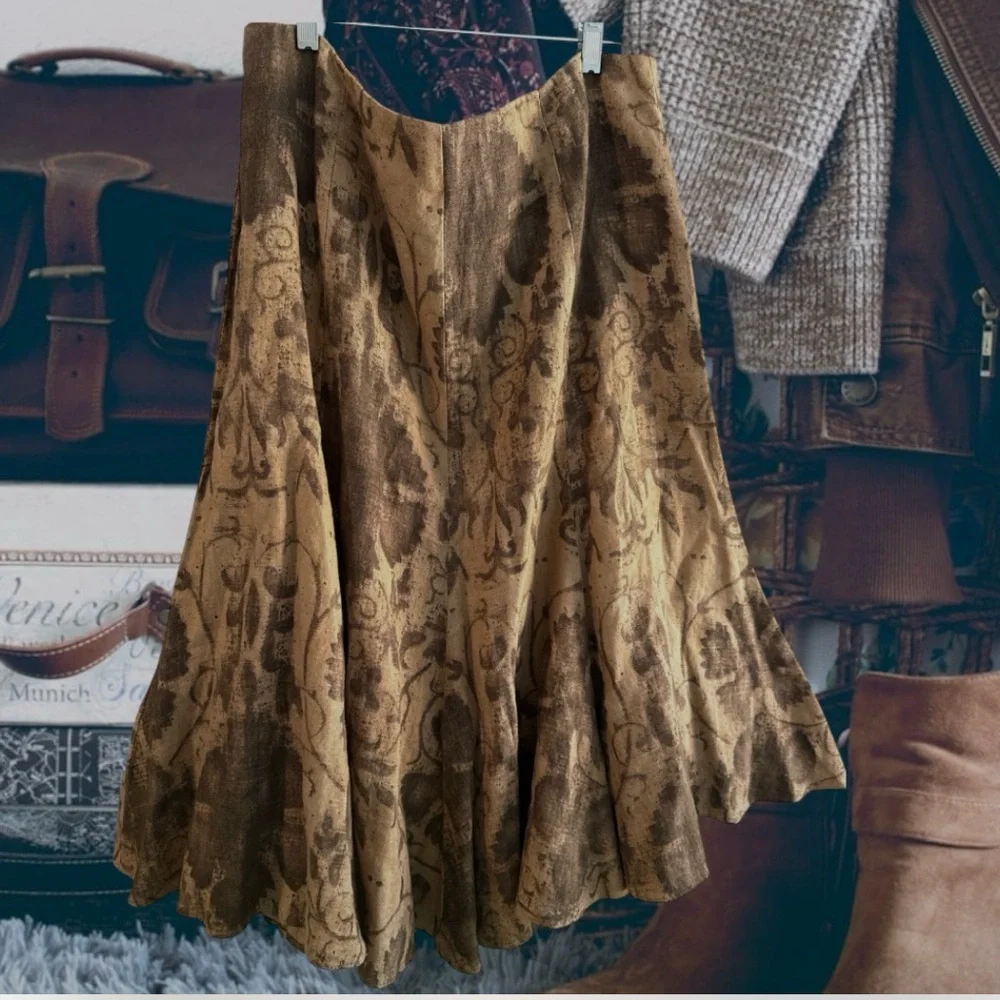 VTG Ralph Lauren Linen Equestrian Old Money Maxi/Midi Skirt Natural Beige Sz 16